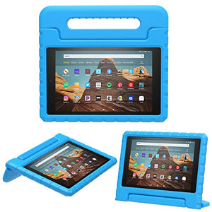 MoKo Case for Fire HD 10 Tablet (5th/7th/9th Generation, 2015/2017/2019 Release), Kids Shock Proof Convertible Handle Light Weight Super Protective Stand Cover Case for Fire HD 10.1 Inch, Blue