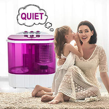 Load image into Gallery viewer, Portable Washing Machine, Kuppet 10lbs Compact Mini Washer, Wash&amp;Spin Twin Tub Durable Design to Wash All your Laundry or Swim Suit for Apartments, Dorms, RV Camping (Purple)
