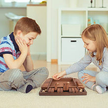 Load image into Gallery viewer, Shut The Box Game Wooden 4 Player, Classic Board Game for Kids &amp; Adults, Educational Math Learning Toy, Table Dice Game for The Party Family or Bar - 12 Inch with 8 Dice
