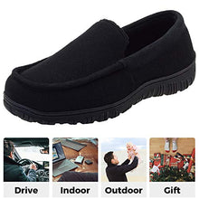 Load image into Gallery viewer, Mens Moccasin Slippers with Memory Foam Cozy House Slippers with Rubber Soles Non Slip House Shoes Indoor Outdoor Grey Size 11
