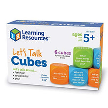 Load image into Gallery viewer, Learning Resources Let's Talk! Cubes, Conversation Cubes, SEL &amp; Autism Therapy, Foam Cubes, 6 Cubes with 36 Prompts, Ages 5+
