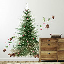 Load image into Gallery viewer, RoomMates RMK4835GM Watercolor Evergreen Christmas Tree Giant Peel and Stick Wall Decals
