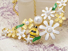 Load image into Gallery viewer, Alilang Bumble Bee Carnation Floral Spring Flower Faux Pearl Beaded Collars Fancy Necklace
