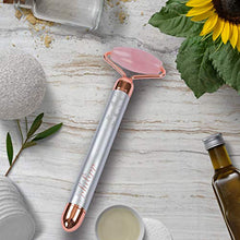Load image into Gallery viewer, PHILIPP MURILLO 4 in 1 vibrating rose quartz roller-face roller set,jade roller for face,face massager,under eye roller,skin roller/facial roller/beauty roller T and V 24k beauty bar
