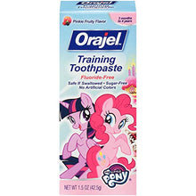 Load image into Gallery viewer, Orajel My Little Pony Fluoride-Free Training Toothpaste, Pinky Fruity Flavor, One 1.5oz Tube: Orajel #1 Pediatrician Recommended Brand for Kids Non-Fluoride Toothpaste
