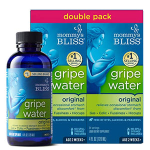 Mommy's Bliss Original Gripe Water, Gas and Colic Relief, Gentle and Safe, Made for Infants, 2 Weeks+, 8 Fl Oz (2 Bottles)