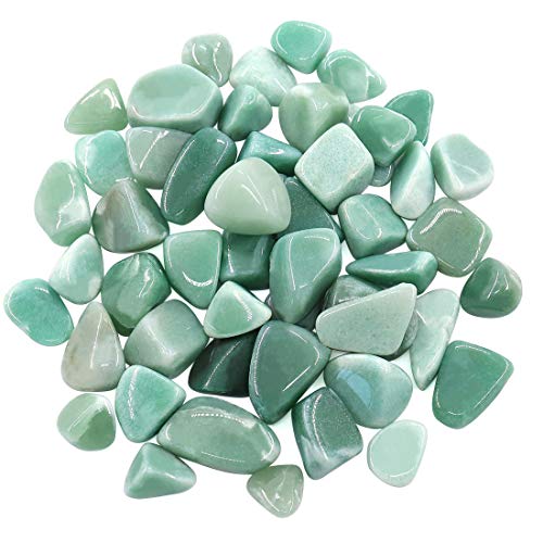 Hilitchi 1lb Bulk Large Natural Tumbled Polished Brazilian Stones Gemstone Healing Crystals Quartz for Wicca, Reiki, and Energy Crystal Healing (Green Aventurine About 1lb/450g/16oz/bag)