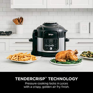 Ninja OS301 Foodi 10-in-1 Pressure Cooker and Air Fryer with Nesting Broil Rack, 6.5 Quart, Stainless Steel