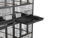Load image into Gallery viewer, Prevue Pet Products F070 Hampton Deluxe Divided Breeder Cage with Stand,Black Hammertone,1/2"
