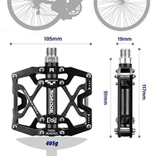 Load image into Gallery viewer, Mountain Bike Pedals Bicycle Pedal, SGODDE Bike Pedal Bicycle Platform Flat Pedals Cycling Ultra Sealed Bearing Aluminum Alloy Pedal for Road Mountain BMX MTB 9/16"(with Wrench and Shims)
