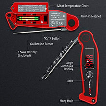 Load image into Gallery viewer, ThermoPro TP19 Waterproof Digital Meat Thermometer for Grilling with Ambidextrous Backlit &amp; Thermocouple Instant Read Thermometer Kitchen Cooking Food Thermometer for Candy Water Oil BBQ Grill Smoker
