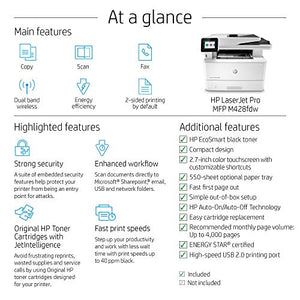 HP LaserJet Pro Multifunction M428fdw Wireless Laser Printer, Works with Alexa (W1A30A)