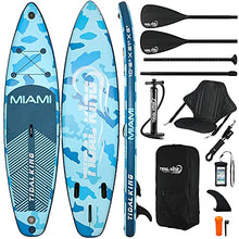 Load image into Gallery viewer, Tidal King Miami 10&#39; 6&quot; Stand Up Paddle Board ISUP - with Adjustable Paddle, Top Accessories - Pump, Leash &amp; Backpack - Standard SUP or Kayak Kit Options (SUP/Kayak)
