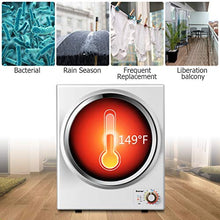 Load image into Gallery viewer, COSTWAY Compact Laundry Dryer, 110V Electric Portable Clothes Dryer with Stainless Steel Tub, Control Panel Downside Easy Control for 4 Automatic Drying Mode, White
