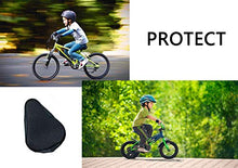 Load image into Gallery viewer, MI0512 Soft Wide Premium Kids Bike Saddle Gel Seat Cushion Cover，8"x6"Small Bicycle Saddle Breathable Pad（Black）
