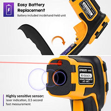 Load image into Gallery viewer, Infrared Thermometer No Touch Digital Laser Temperature Gun with Color Display -58℉～1112℉(-50℃～600℃)Adjustable Emissivity - for Cooking/BBQ/Freezer - Meat Thermometer Included -Non Body Thermometer
