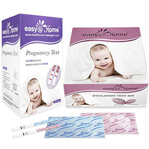 Easy@Home Ovulation Test and Pregnancy Test Kit, 50LH+20HCG Strips Combo+25HCG Strips