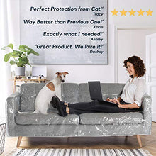 Load image into Gallery viewer, Better Than Plastic Slipcover, Vinyl Sofa Protector - 96&#39; Waterproof Pet Furniture Covers for Cats &amp; Dogs - Scratch &amp; Stain - XL Clear Leather Couch Protective Slip Bag (96 W x 40 D 42 BH x 18 FH)
