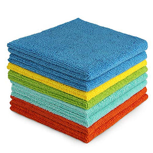 AIDEA Microfiber Cleaning Cloths All-Purpose Softer Highly Absorbent, Lint Free - Streak Free Wash Cloth for House, Kitchen, Car, Window, Gifts(12in.x 12in.)-(Pack-8)