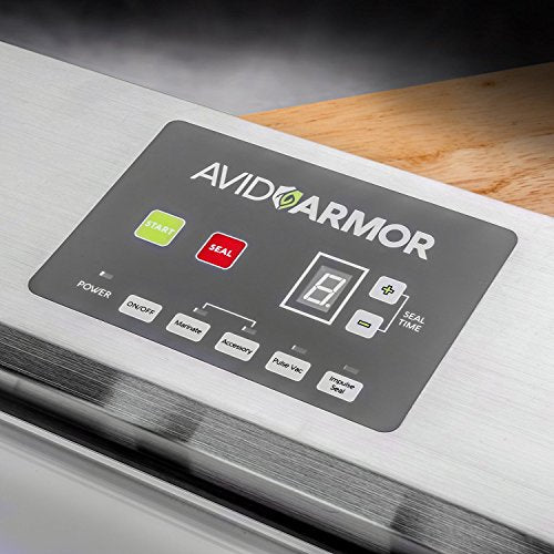 Load image into Gallery viewer, Avid Armor Vacuum Sealer Machine - A100 Stainless Construction, Clear Lid, Commercial Double Piston Pump Heavy Duty 12" Wide Seal Bar Built in Cooling Fan Includes 30 Pre-cut Bags and Accessory Hose