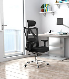 Sihoo Ergonomics Office Chair Computer Chair Desk Chair, Adjustable Headrests Chair Backrest and Armrest's Mesh Chair (Black)