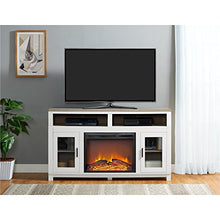 Load image into Gallery viewer, Ameriwood Home Carver Electric Fireplace TV Stand for TVs up to 60&quot; Wide, White
