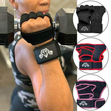 Load image into Gallery viewer, Diamond Cut Muscle Weight Lifting Gloves | Fitness Bodybuilding Workout Gloves for Men &amp; Women | WOD Crossfit | Palm Protection | Support Straps Wrist Band Wraps (Black, Small)
