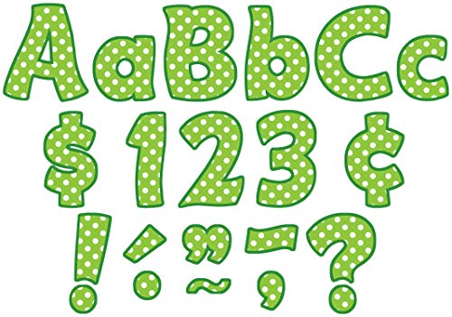 Teacher Created Resources Lime Polka Dots Funtastic Font 4-Inch Letters Combo Pack (5345)