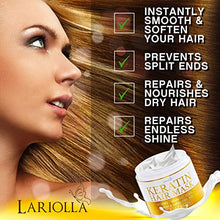 Load image into Gallery viewer, Keratin Hair Mask - Repairs Dry &amp; Damaged Hair - Professional Keratin Hair Treatment with Avocado Oil - Aloe Vera - Vitamin E - Made in USA - Effective Keratin Complex - Anti Frizz
