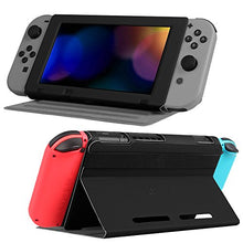 Load image into Gallery viewer, Fintie Protective Case for Nintendo Switch - [Multi-Angle Viewing] Ultra Slim Vegan Leather Play Stand Cover with Elastic Strap for Nintendo Switch 2017 - Black
