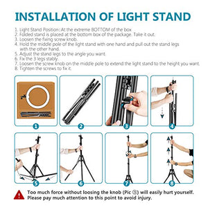 Neewer Ring Light Kit:18"/48cm Outer 55W 5500K Dimmable LED Ring Light, Light Stand, Carrying Bag for Camera,Smartphone,YouTube,TikTok,Self-Portrait Shooting, Black, Model:10088612