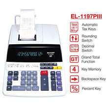 Load image into Gallery viewer, Sharp EL-1197PIII Heavy Duty Color Printing Calculator with Clock and Calendar
