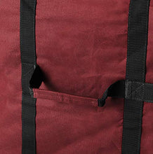 Load image into Gallery viewer, Christmas Tree Storage Bag- For up to 6 FT Artificial Trees- Burgundy Canvas &amp; Binding Straps- Protects Holiday Decorations &amp; Inflatables by Elf Stor
