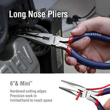 Load image into Gallery viewer, WORKPRO 7-piece Pliers Set (8-inch Groove Joint Pliers, 6-inch Long Nose, 6-inch Slip Joint, 4-1/2 Inch Long Nose, 6-inch Diagonal, 7-inch Linesman, 8-inch Slip Joint) for DIY &amp; Home Use
