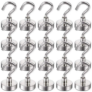 DIYMAG Magnetic Hooks, 22Lbs Strong Magnet Hooks for Kitchen, Home, Cruise, Workplace, Office and Garage, Pack of 20