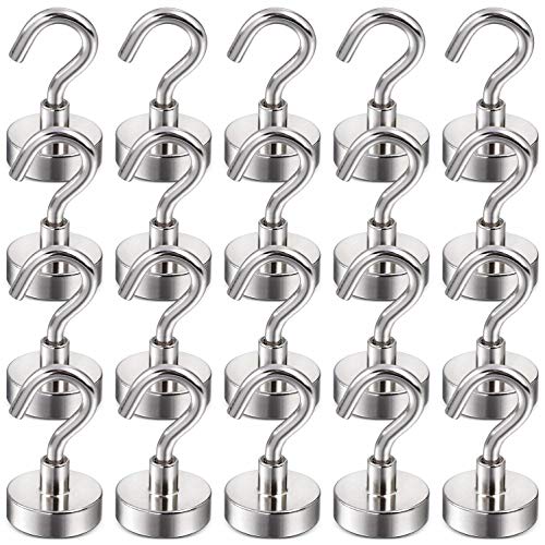 DIYMAG Magnetic Hooks, 22Lbs Strong Magnet Hooks for Kitchen, Home, Cruise, Workplace, Office and Garage, Pack of 20