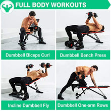 Load image into Gallery viewer, LINODI Adjustable Weight Bench, Workout Bench for Home Gym, Multi-Purpose Strength Training Benches, Foldable Incline Decline Gym Bench for Full Body Workout
