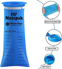 Load image into Gallery viewer, MP MOZZPAK Vomit Bags – 60 Pack – 1000ml Emesis Bags – Leak Resistant, Medical Grade, Portable, Disposable Barf Bags, Puke, Throw Up, Nausea Bags for Travel Motion Sickness, Car &amp; Aircraft, Kids, Taxi
