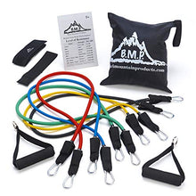 Load image into Gallery viewer, Black Mountain Products Resistance Band Set with Door Anchor, Ankle Strap, Exercise Chart, and Carrying Case
