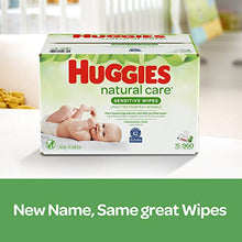 Load image into Gallery viewer, Huggies Natural Care Sensitive Baby Wipes, Unscented, 12 Flip-Top Packs (768 Wipes Total)
