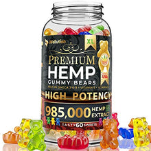 Load image into Gallery viewer, Hemp Gummies Premium 985,000 High Potency - Fruity Gummy Bear with Hemp Oil - Natural Hemp Candy Supplements for Pain, Anxiety, Stress &amp; Inflammation Relief - Promotes Sleep and Calm Mood
