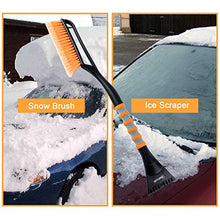 Load image into Gallery viewer, AstroAI 2 Pack 27” Snow Brush and Detachable Deluxe Ice Scraper with Ergonomic Foam Grip for Cars (Heavy Duty ABS, PVC Brush)
