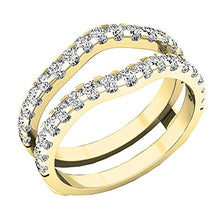 Load image into Gallery viewer, Dazzlingrock Collection 1.60 Carat (ctw) 10K Round White Cubic Zirconia Wedding Enhancer Double Ring, Yellow Gold, Size 8
