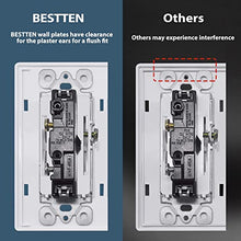 Load image into Gallery viewer, [10 Pack] BESTTEN 1-Gang Screwless Wall Plate, USWP6 Pure White Series, Decorator Outlet Cover, H4.69” x W2.91”, for Decor Switch, Dimmer, GFCI, USB Receptacle
