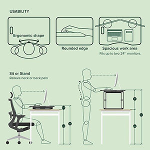 ZINUS Penny 36 Inch Standing Desk with Adjustable Height / Desktop Workstation / Desk Converter / No Assembly, Black