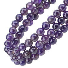 Load image into Gallery viewer, 100Pcs Natural Crystal Beads Stone Gemstone Round Loose Energy Healing Beads with Free Crystal Stretch Cord for Jewelry Making (Amethyst, 8MM)
