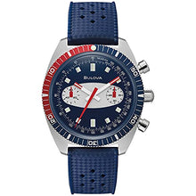 Load image into Gallery viewer, Bulova Men's Stainless Steel Quartz Dress Watch with Silicone Strap, Blue, 20 (Model: 98A253)
