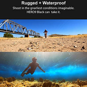 GoPro HERO9 Black + Smart Remote + PNY Elite-X 64GB microSDHC Card Adapter-UHS - Waterproof Action Camera with Front LCD and Touch Rear Screens, 5K Ultra HD Video, 20MP Photos