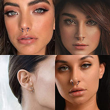 Load image into Gallery viewer, Milacolato 16G Fake Nose Ring Hoop Septum Magnetic Horseshoe Nose Ring for Women Men Stainless Steel Non-Pierced Clip on Nose Hoop Rings Reusable Nose Cuff with Replace,
