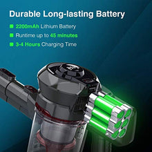 Load image into Gallery viewer, Cordless Vacuum Cleaner Handy and Extendable, Lightweight Quiet Powerful Suction 160W, Rechargeable Stick Handheld Vac, 2 Speed Modes for Pet Hair Hardwood Floors Carpet - INSE N6
